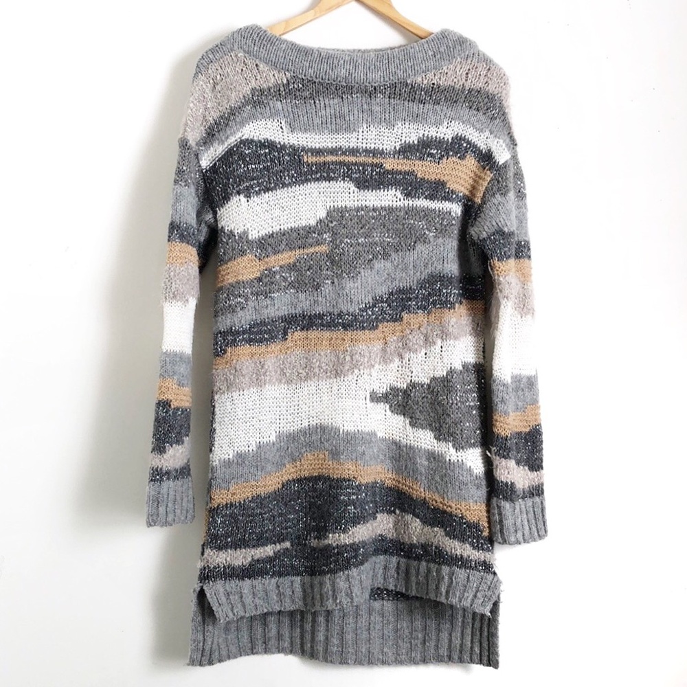 Theory Abstract Knit Eyelash Sweater Tunic Length